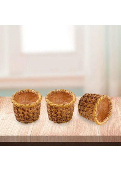 3pcs Dollhouse Rattan Sepet 1/12 Mini Accs Sevimli Çerçeve (Yurt Dışından) fırsatları
