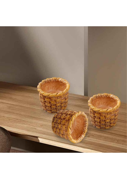3pcs Dollhouse Rattan Sepet 1/12 Mini Accs Sevimli Çerçeve (Yurt Dışından) indirimleri