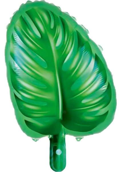 Tropical Hawaii Yaprak Şeklinde Tropik Yeşil Renk Yaprak Folyo Balon 40 x 51,5 cm