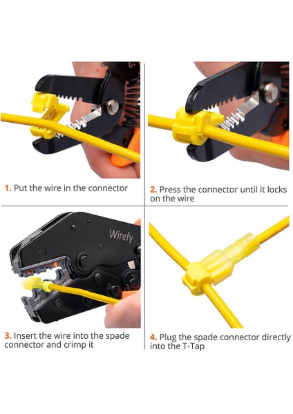 T Tip Hızlı Kolay Kablo Ekleme Bağlantı Aparatı - Quick Splice Connector - 4.0-6.0 Mm² - 10 Adet