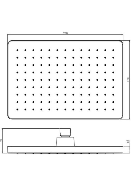 SH340 Kireç Kırıcılı Tepe Duşu Kare 250X170MM