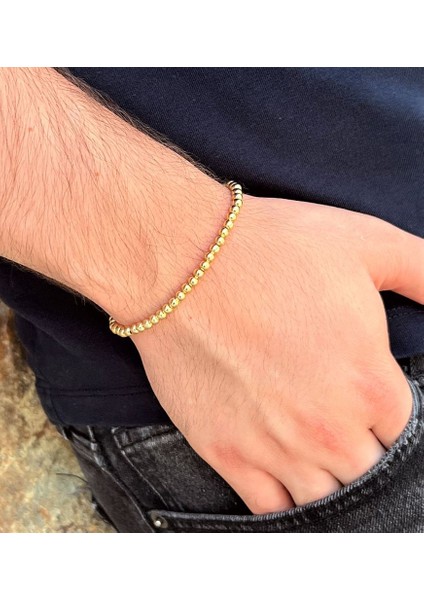 Handmade Gold Altın Kaplama Erkek Ayarlanabilir Erkek Bileklik