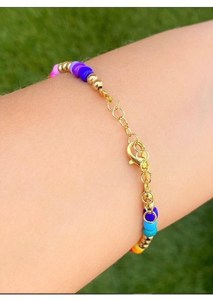 Handmade Altın Kaplama Renkli Rainbow Kadın Erkek Bileklik fiyatları