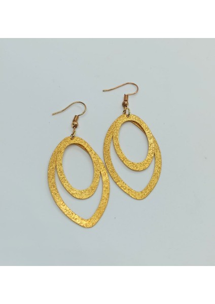 Handmade El Yapımı Mat Gold Sallantılı Tasarım Kadın Küpe fiyatları