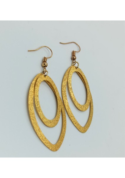 Handmade El Yapımı Mat Gold Sallantılı Tasarım Kadın Küpe modelleri
