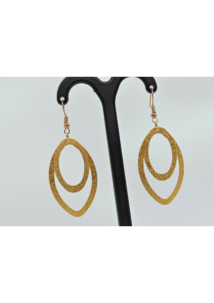 Handmade El Yapımı Mat Gold Sallantılı Tasarım Kadın Küpe fırsatları