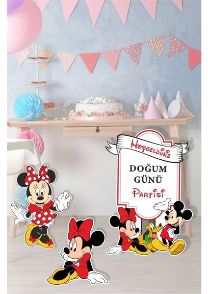 Minnie Mouse Ayaklı Pano Seti