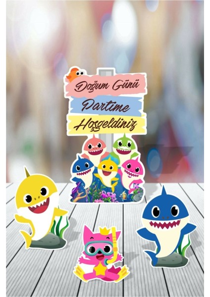 Baby Shark Ayaklı Pano Seti Masa Üstü ** Kalın Kağıt fiyatları