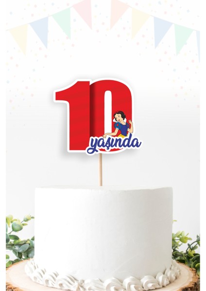 Pamuk Prenses Temalı 10 On Yaşında Pasta Süsü *kalın Kağıt