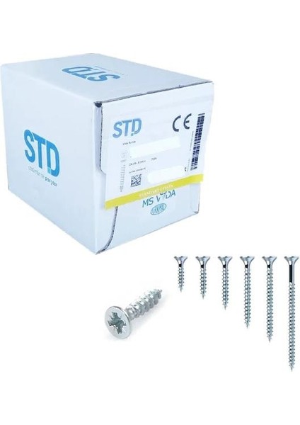 3,5X18 Ahşap Sunta Mdf Vidası 50 Adet STD3518
