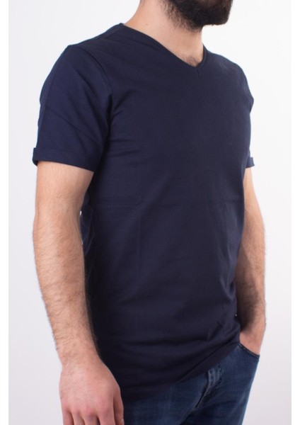 1827 Lacivert V Yaka Erkek T-Shirt fiyatları
