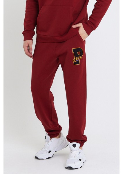 Erkek Jogger 3 Iplik Eşofman Bordo