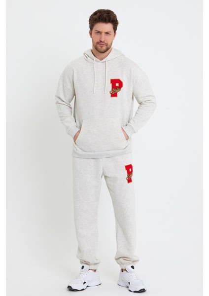 Erkek Jogger 3 Iplik Eşofman Altı Kar Melanj modelleri