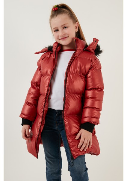 Peluş Astarlı Yakası Suni Kürklü Çıkarılabilir Kapüşonlu Kışlık Mont Kız Çocuk Mont 5761908 fiyatları