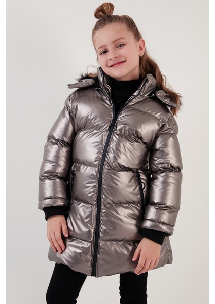 Peluş Astarlı Yakası Suni Kürklü Çıkarılabilir Kapüşonlu Kışlık Mont Kız Çocuk Mont 5761908 fiyatları
