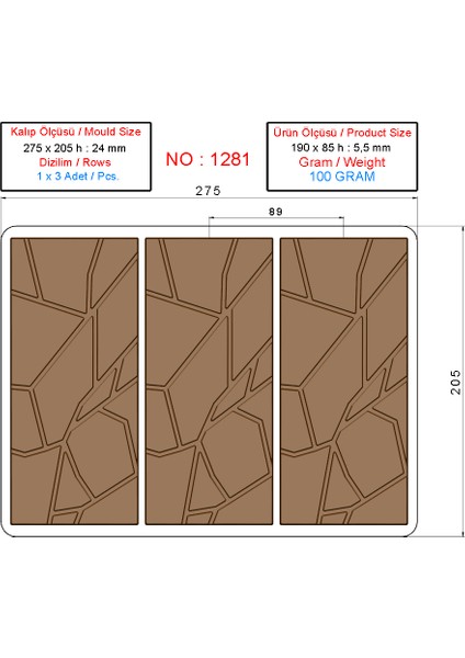 1281 - Polikarbon Çikolata Kalıbı