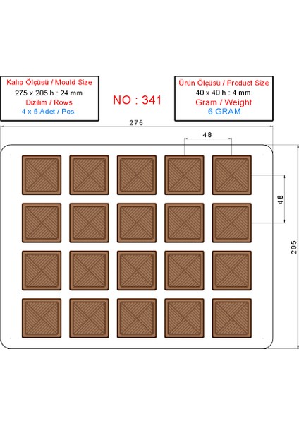 0341 - Polikarbon Çikolata Kalıbı fırsatları