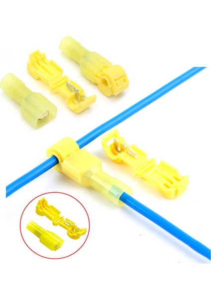 T Tip Hızlı Kolay Kablo Ekleme Bağlantı Aparatı - Quick Splice Connector - 4.0-6.0 Mm² - 50 Adet