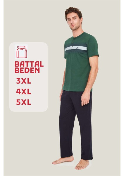 - Erkek Yeşil Battal Pijama Takımı