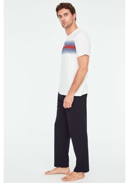 - Erkek Ekru Battal Pijama Takımı