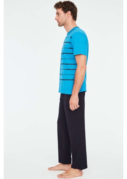 - Erkek Turkuaz Yuvarlak Yaka Pijama Takımı 3825 fiyatları