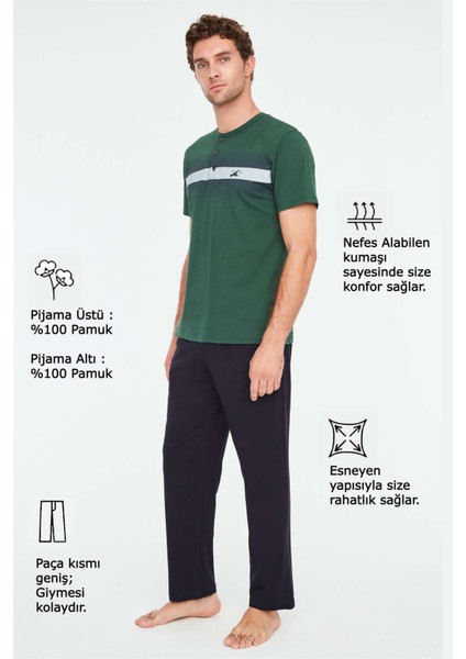 - Erkek Yeşil Patlı Pijama Takımı