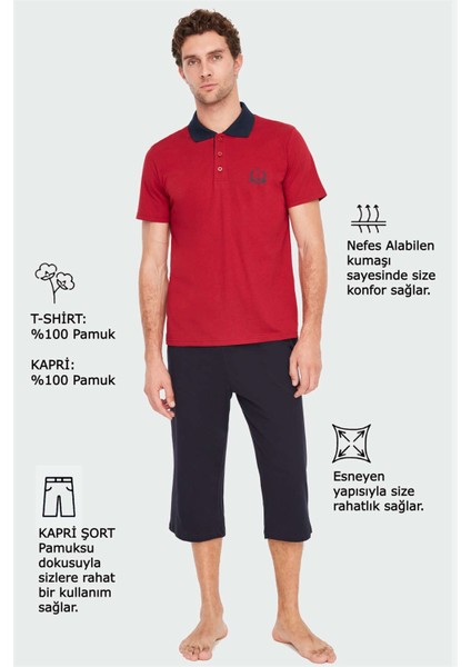 - Erkek Bordo Kapri Takımı 3823