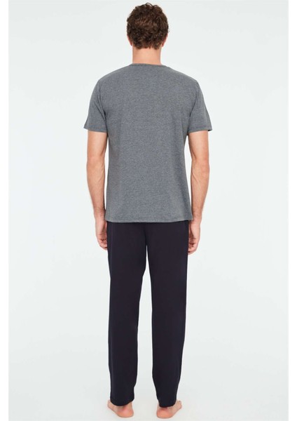 - Erkek Antrasit Melanj Patlı Pijama Takımı 3826 modelleri