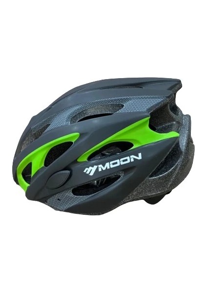 Mv-29 Kask Işıklı - Mat Siyah Carbon Yeşil - L