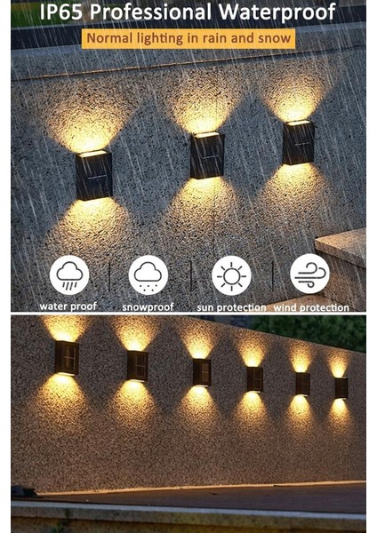 Tekli Yeni Model Solar Çift Taraflı Duvar Lambası Güneş Enerjili Aydınlatma Dekorasyon Aplik Işık fiyatları