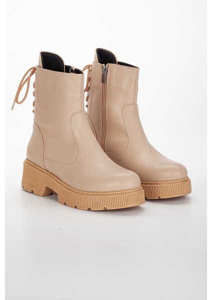 Kalın Tabanlı Fermuarlı Arkadan Bağcıklı Kışlık Kadın Bot modelleri