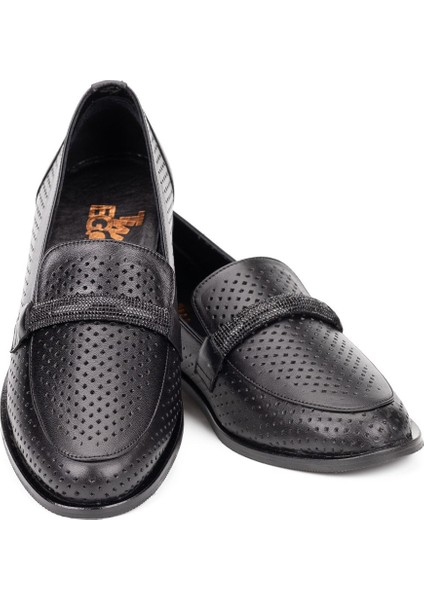 Kadın Hakiki Deri Günlük Şık Tokalı Klasik Loafer Babet Ayakkabı fırsatları