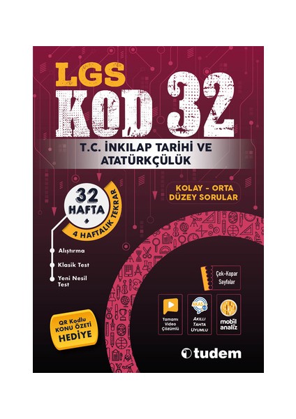 Tudem Yayınları LGS 8. Sınıf T.C. İnkılap Tarihi ve Atatürkçülük Kod 32