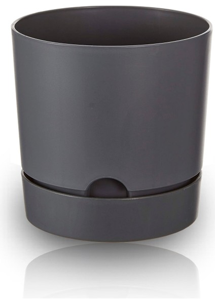 9 Litre Begonya Saksı 25cm Mat Plastik Drenajlı Tabaklı Çiçek Saksısı