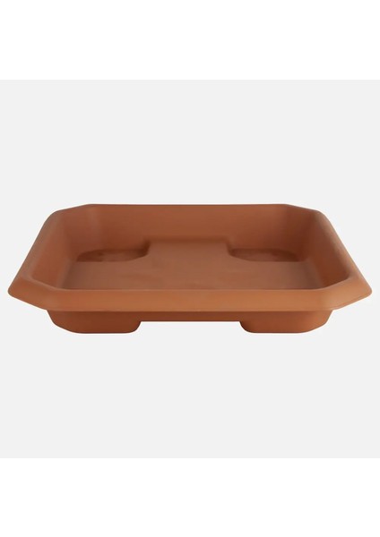 Serinova Hisar No3 Kahverengi Saksı Tabağı Altlığı Plastik Alt Tabak Su Haznesi Altlık 31,5cm