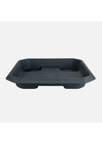 Serinova Hisar No3 Antrasit Saksı Tabağı Altlığı Plastik Alt Tabak Su Haznesi Altlık 31,5cm