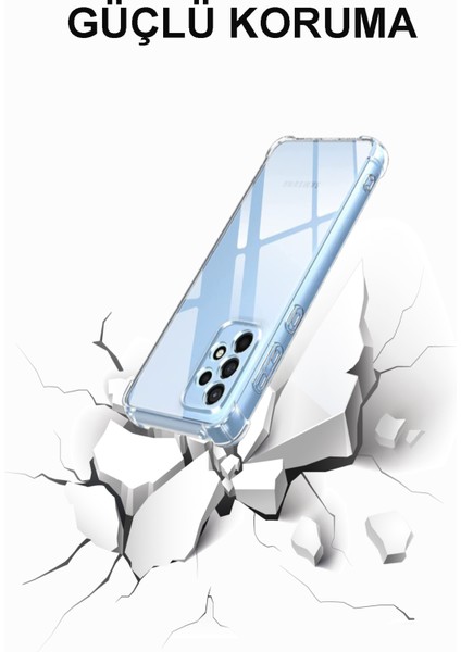 Caseworld Samsung Galaxy A04 Uyumlu Kapak Kamera Korumalı Şeffaf Airbag Antishock Köşe Korumalı Silikon Kılıf