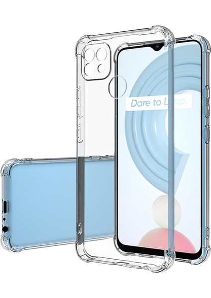 Realme C21Y Uyumlu Kapak Kamera Korumalı Şeffaf Airbag Antishock Köşe Korumalı Silikon Kılıf