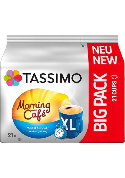 Morning Café Xl Mild & Smooth, Pack Of 5 Coffee Capsules In Big Pack (5 x 21 Drinks)