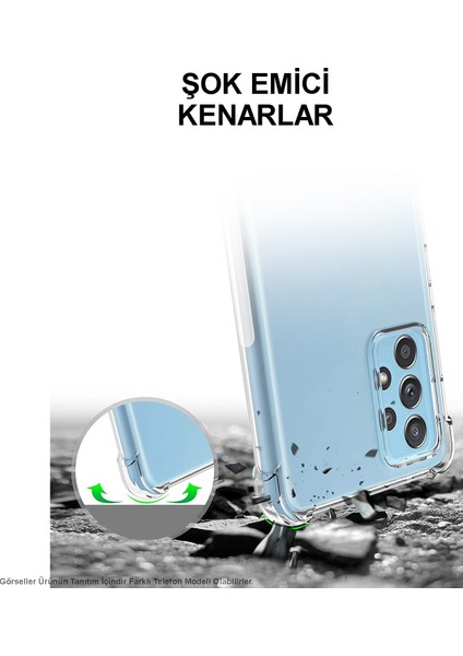 Oppo A54 Uyumlu Kapak Kamera Korumalı Şeffaf Airbag Antishock Köşe Korumalı Silikon Kılıf modelleri