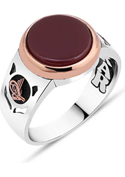 Akik Taşlı Erkek Yüzük