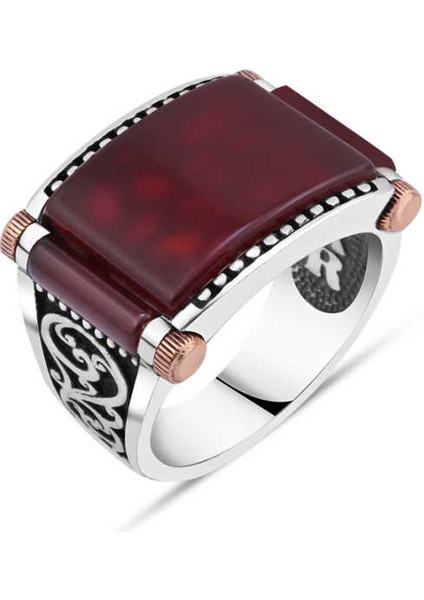 Akik Taşlı Erkek Yüzük