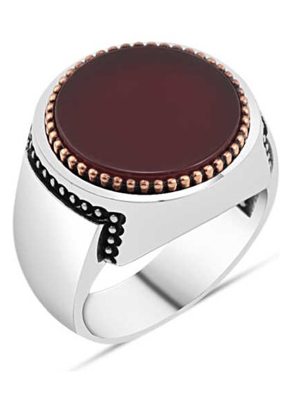 Akik Taşlı Erkek Yüzük