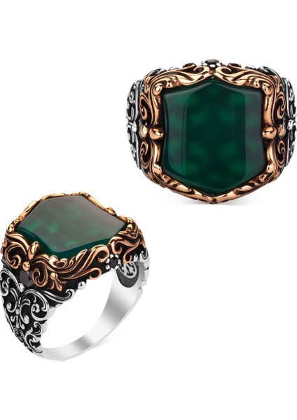 Akik Taşlı Özel Tasarım Yüzük