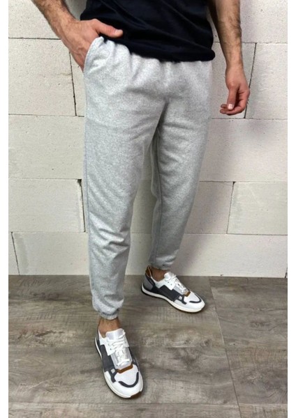 Gri Içi Pamuklu Bol Kalıp Kalın Eşofman Altı Unisex