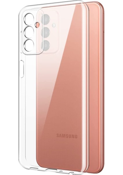 Samsung Galaxy M23 Kılıf Şeffaf 3D Kamera Lens Korumalı Tıpalı Silikon