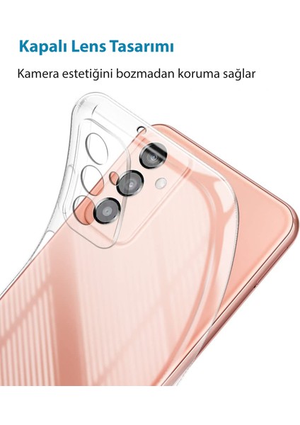 Samsung Galaxy M23 Kılıf Şeffaf 3D Kamera Lens Korumalı Tıpalı Silikon modelleri
