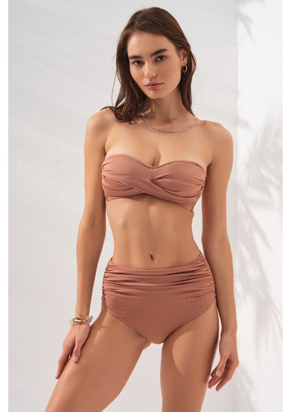 Anna Soft Straplez Bikini Takım Bronz 231239