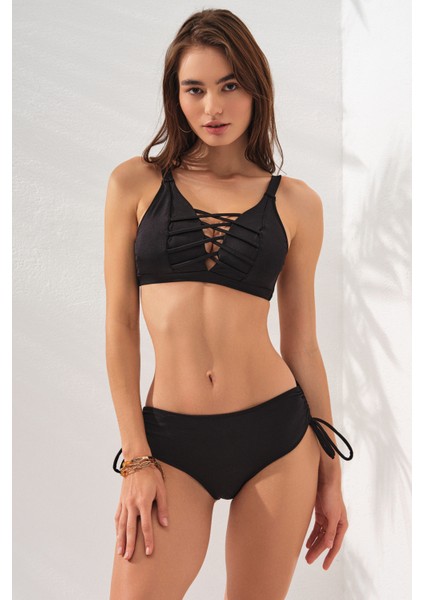 Pierre Cardin Rhode Bantlı Toparlayıcı Bikini  Takım Siyah 231237