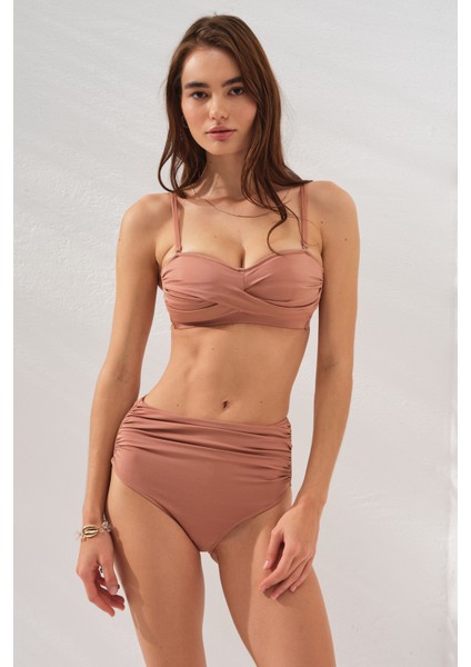 Anna Soft Straplez Bikini Takım Bronz 231239
